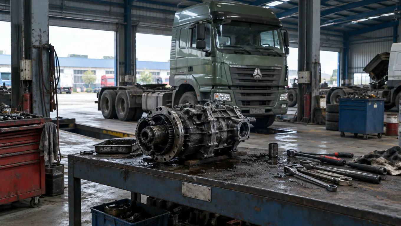 Repair workshop sourcing truck brake, engine, and transmission parts